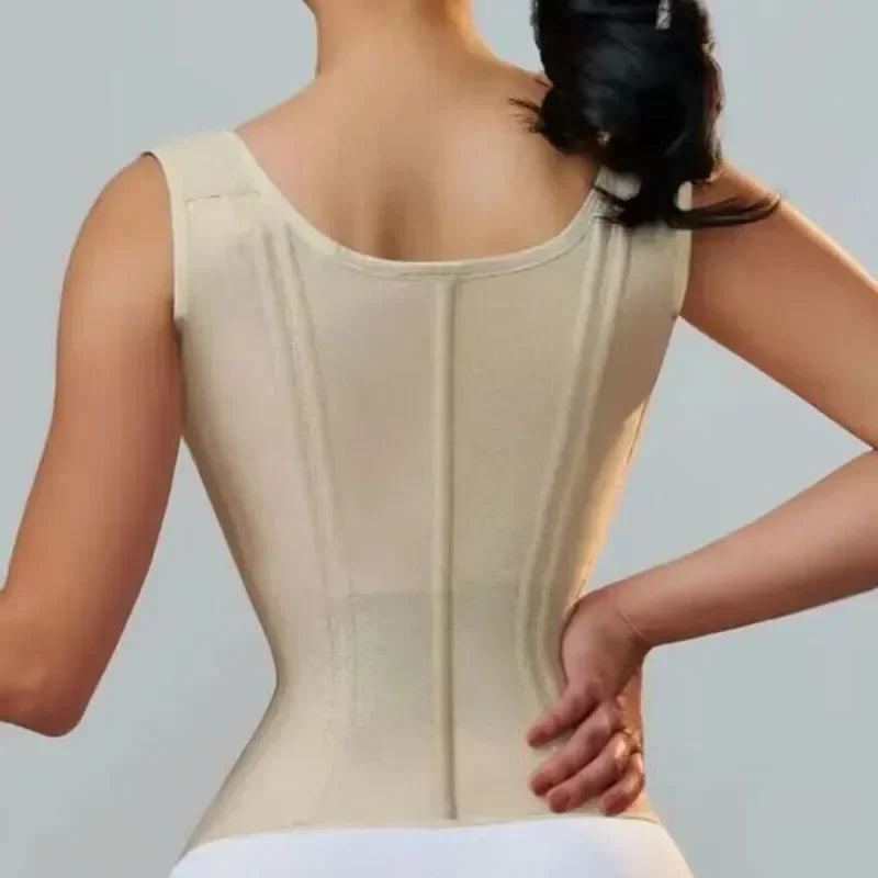 Fajas Waist Trainer Corset for Women with Adjustable Zipper and Hook-Eyes