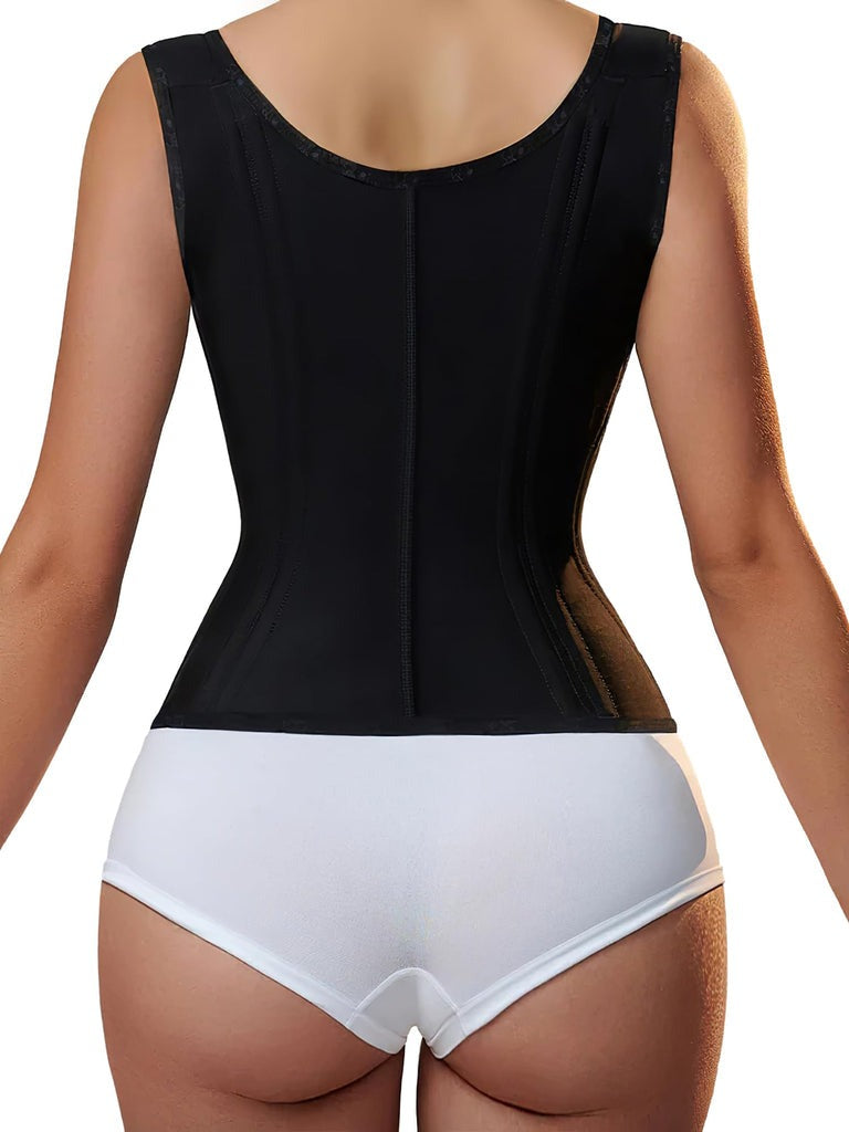 Elysia Fajas Waist Trainer Corset for Women with Adjustable Zipper and Hook-Eyes